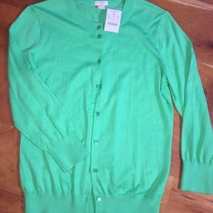 Green Button Down J. Crew Sweater